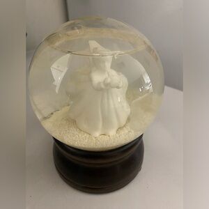 Elegant Angel White Snow Globe with Wooden Base by Schmid